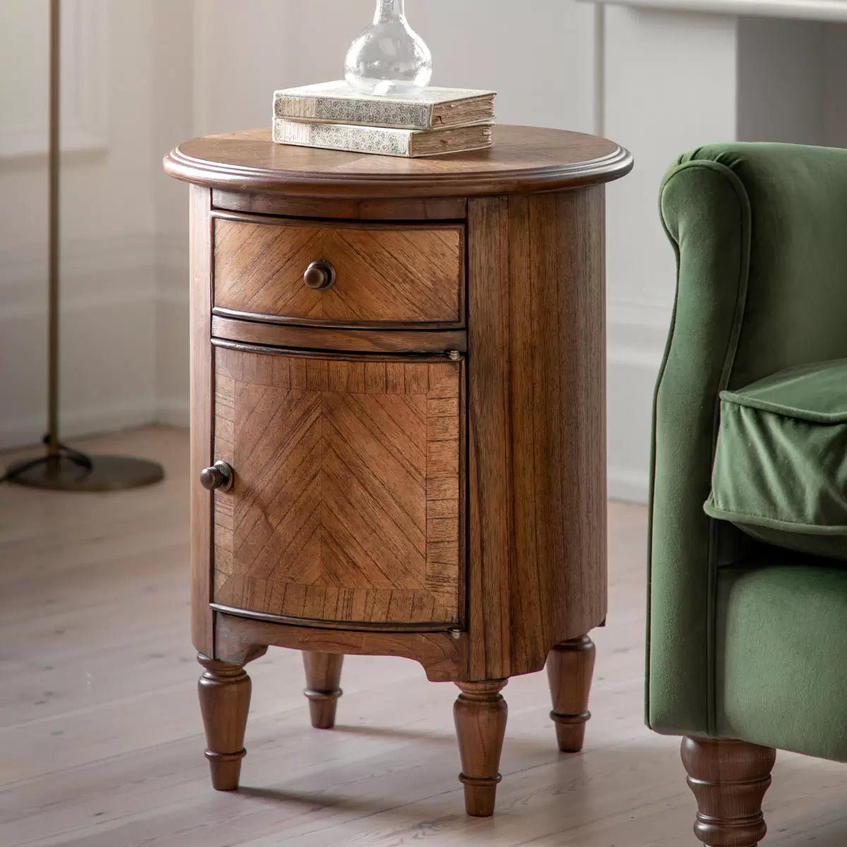 Gallery Highgrove Drum Side Table with modern round design for stylish living room décor