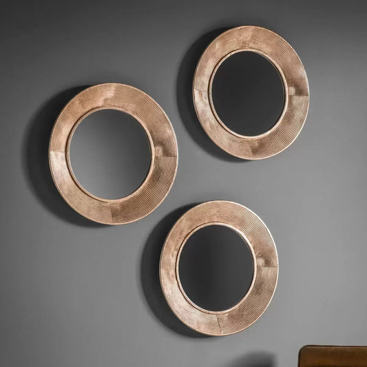 Gallery Knowle Mirror Trio 51cm decorative three-piece wall mirror for contemporary living rooms, bedrooms, and hallways.