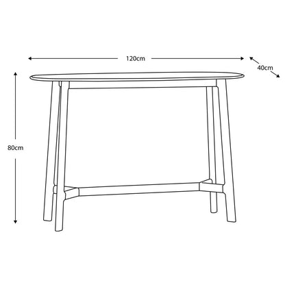 Gallery Madrid Oak Console Table with natural oak finish for modern hallway and living room décor