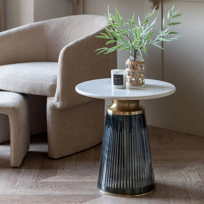 Gallery Seville Blue Side Table with modern blue finish for living room and bedroom décor