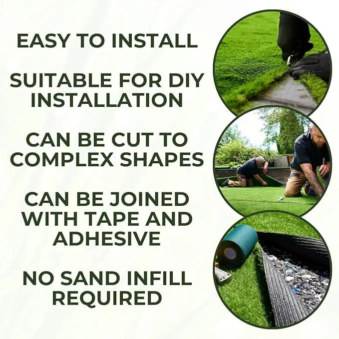 40mm high-density artificial grass roll for gardens and pets - 2