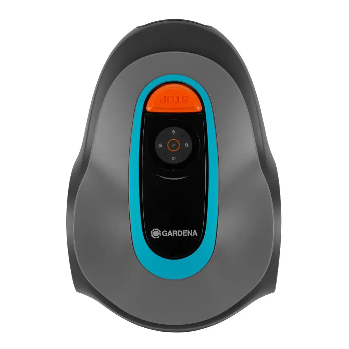 Gardena Sileno Minimo smart robotic lawn mower with charging station maintaining a small residential garden up to 250 square metres