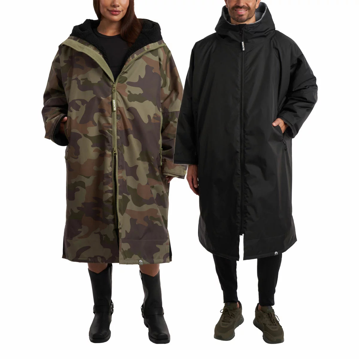 Glacier Unisex Outdoor Robe with waterproof outer layer and warm fleece lining for camping and outdoor changing 
