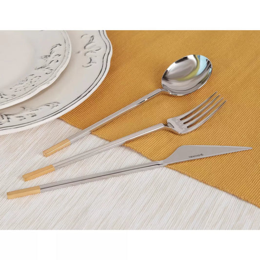 Golden Bell 24 piece 18/10 stainless steel cutlery set for modern dining tables