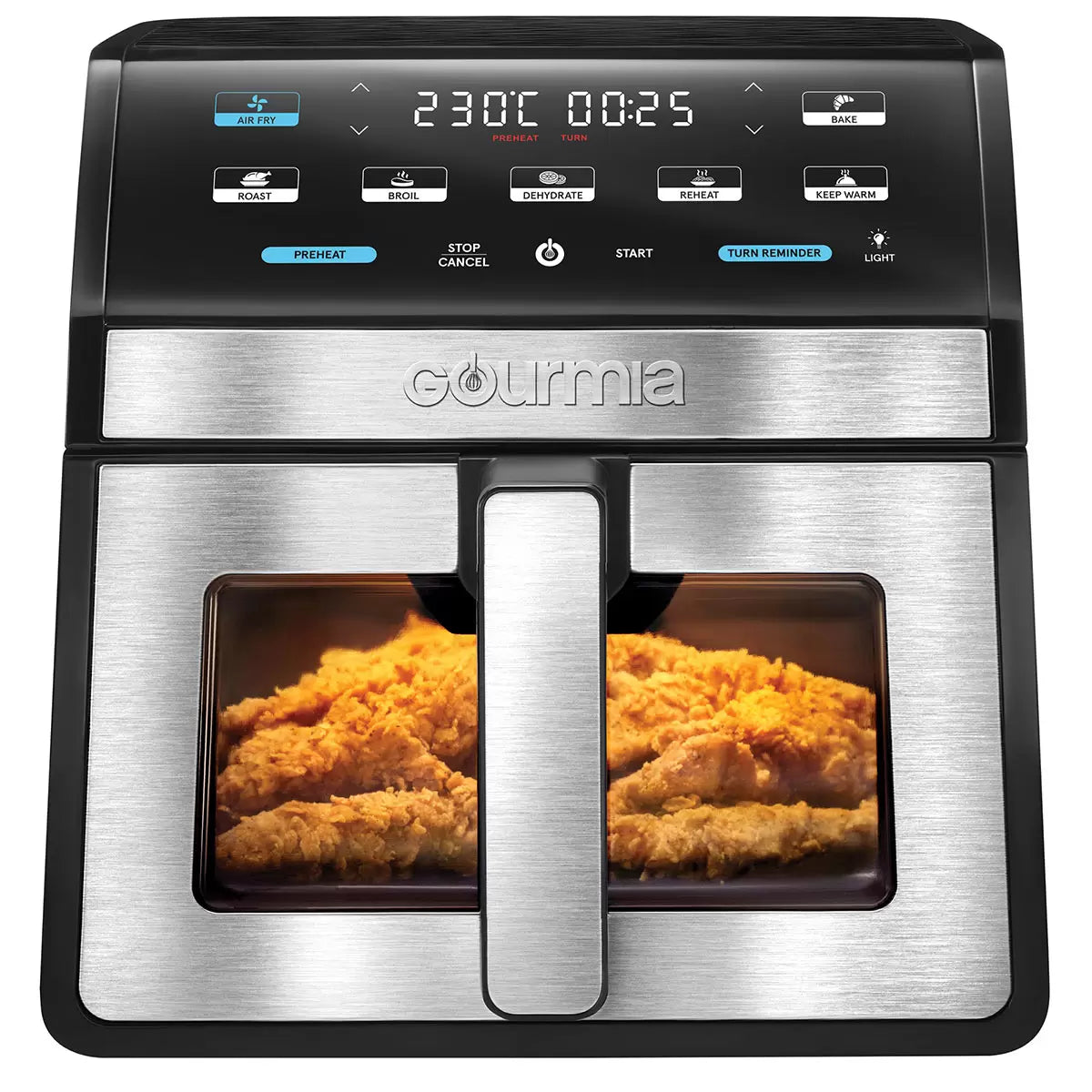 Gourmia digital air fryer with window cooking crispy food