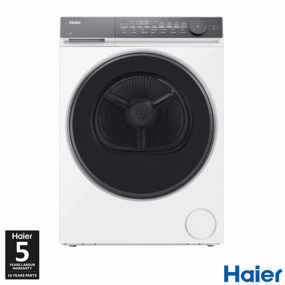 Haier HD100-C367U1-UK 10kg A++ Heat Pump Tumble Dryer in White with energy-efficient drying technology .