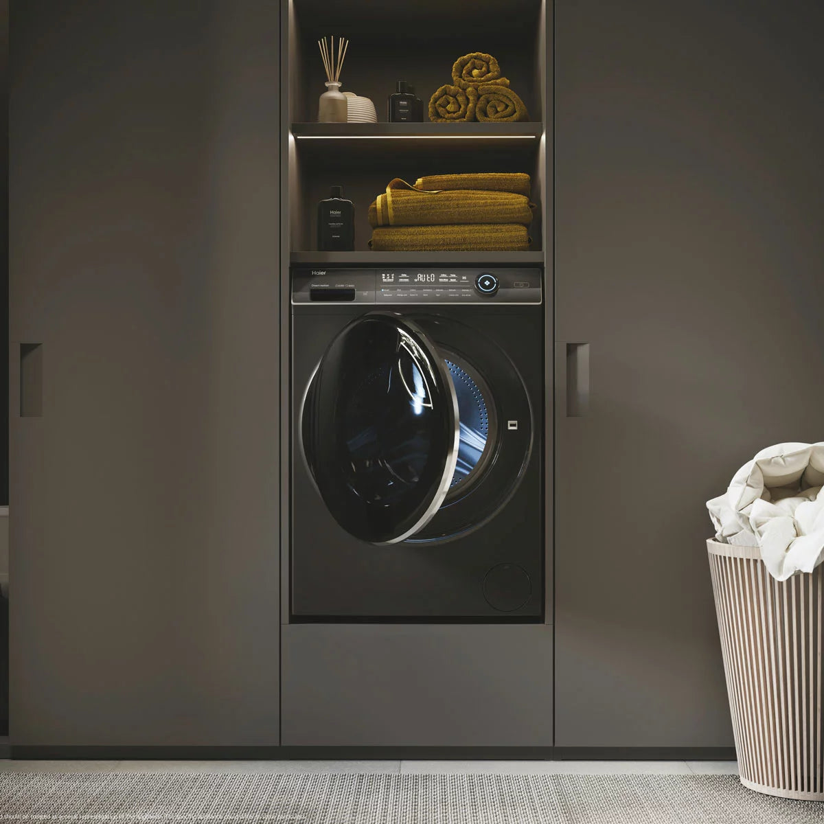 Haier I-Pro 7 Series HW100-B14979S8U1 10kg A Rated Graphite Washing Machine with large capacity and energy-efficient performance . 