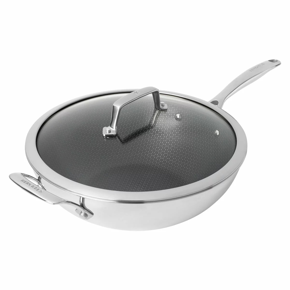 Henckels Paradigm Stainless Steel Ceramic Wok 30cm with healthy non-stick ceramic coating for stir fry cooking and everyday meals.