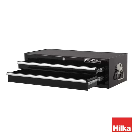 Hilka HD Pro+ 27 inch 2-drawer heavy-duty steel tool chest for garage and workshop storage