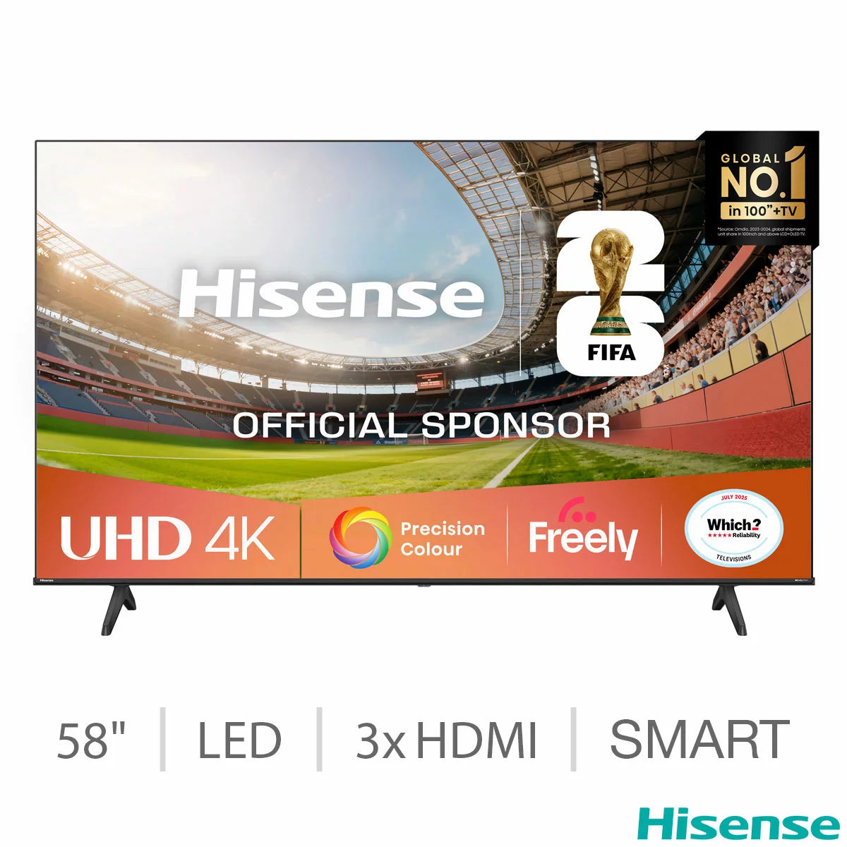 Hisense 58 Inch 4K Ultra HD Smart TV with HDR display and Smart TV streaming features Hisense 58E6QTUK