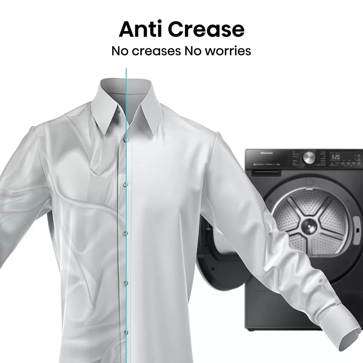 Hisense DH5S902BB 9kg A+++ Rated Heat Pump Tumble Dryer in Black with energy-efficient drying and sensor technology.
