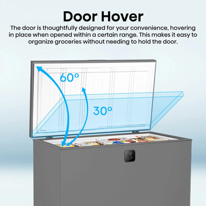 Hisense FT280WN3SGD 277L D Rated Chest Freezer in Silver with large-capacity frozen food storage and reliable cooling technology.
