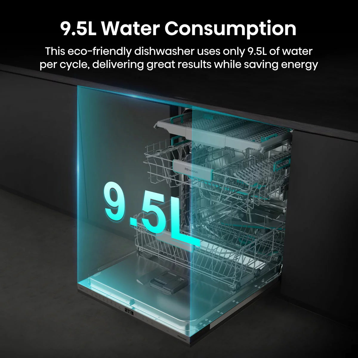 Hisense HV673A60UK fully integrated Wi-Fi enabled dishwasher with smart controls and full-size dishwashing capacity .