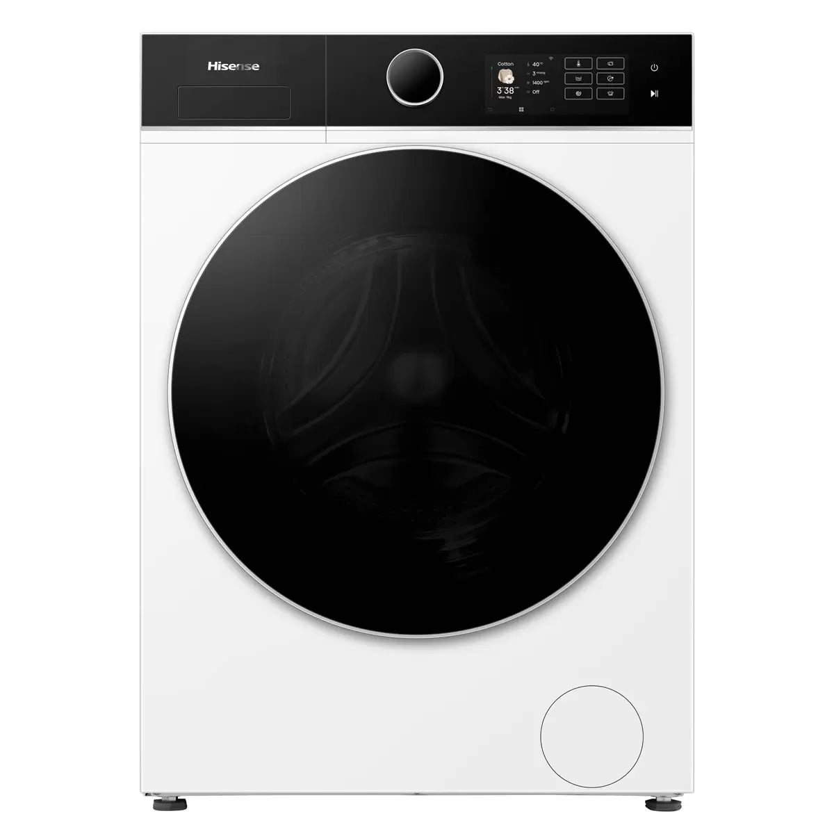 Hisense KitchenFit 5i Series WF5I9043BWFS 9kg A Rated White Washing Machine for energy-efficient family laundry .