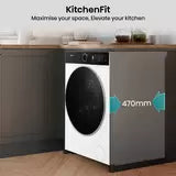 Hisense KitchenFit 5i Series WF5I9043BWFS 9kg A rated washing machine in white with large capacity and energy efficient  performance .