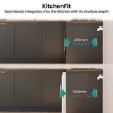 Hisense KitchenFit 5i Series WF5I9043BWFS 9kg A rated washing machine in white with large capacity and energy efficient performance .