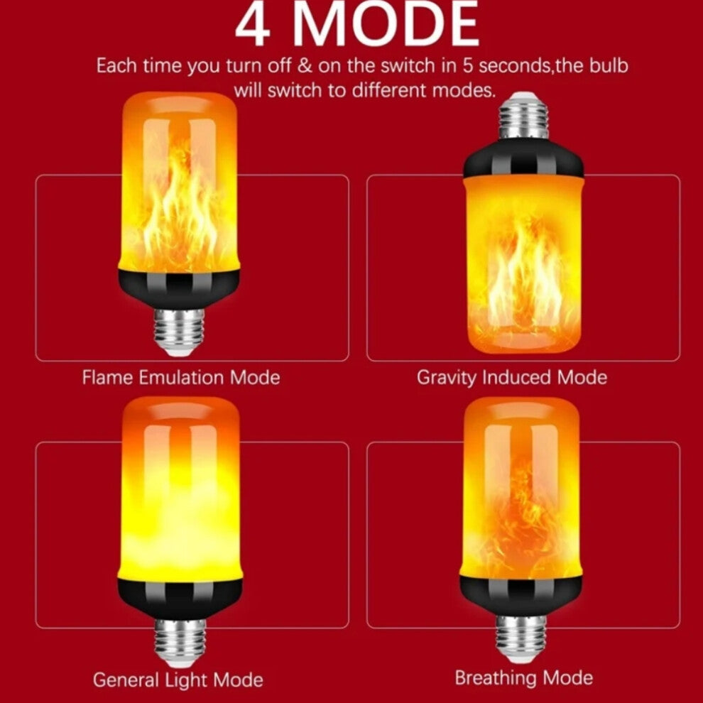 A 3W Hudson LED flame effect light bulb casting a warm flickering orange glow inside a vintage wall sconce