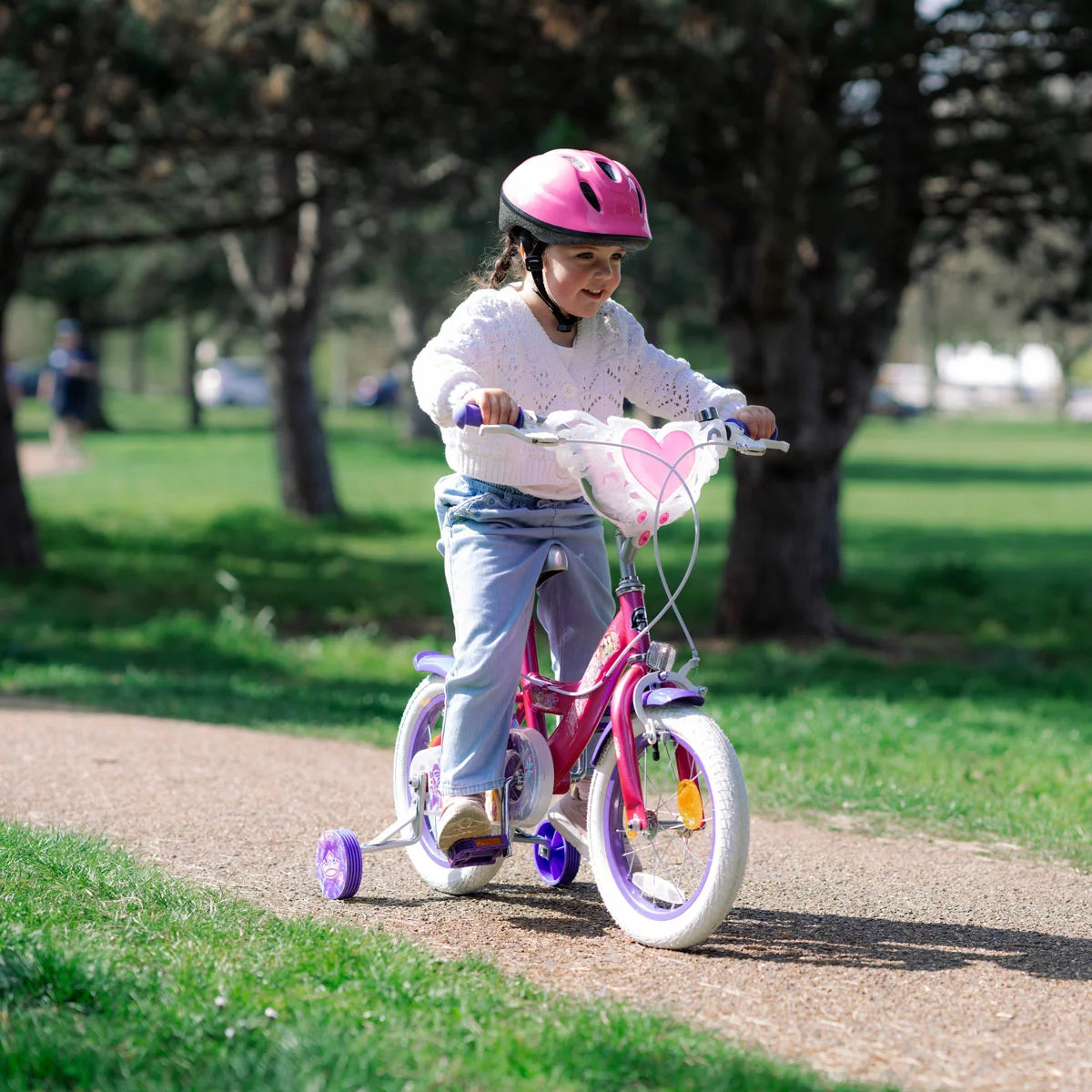 Huffy Disney Frozen Princess 14 inch girls bike stabilisers pink - 1