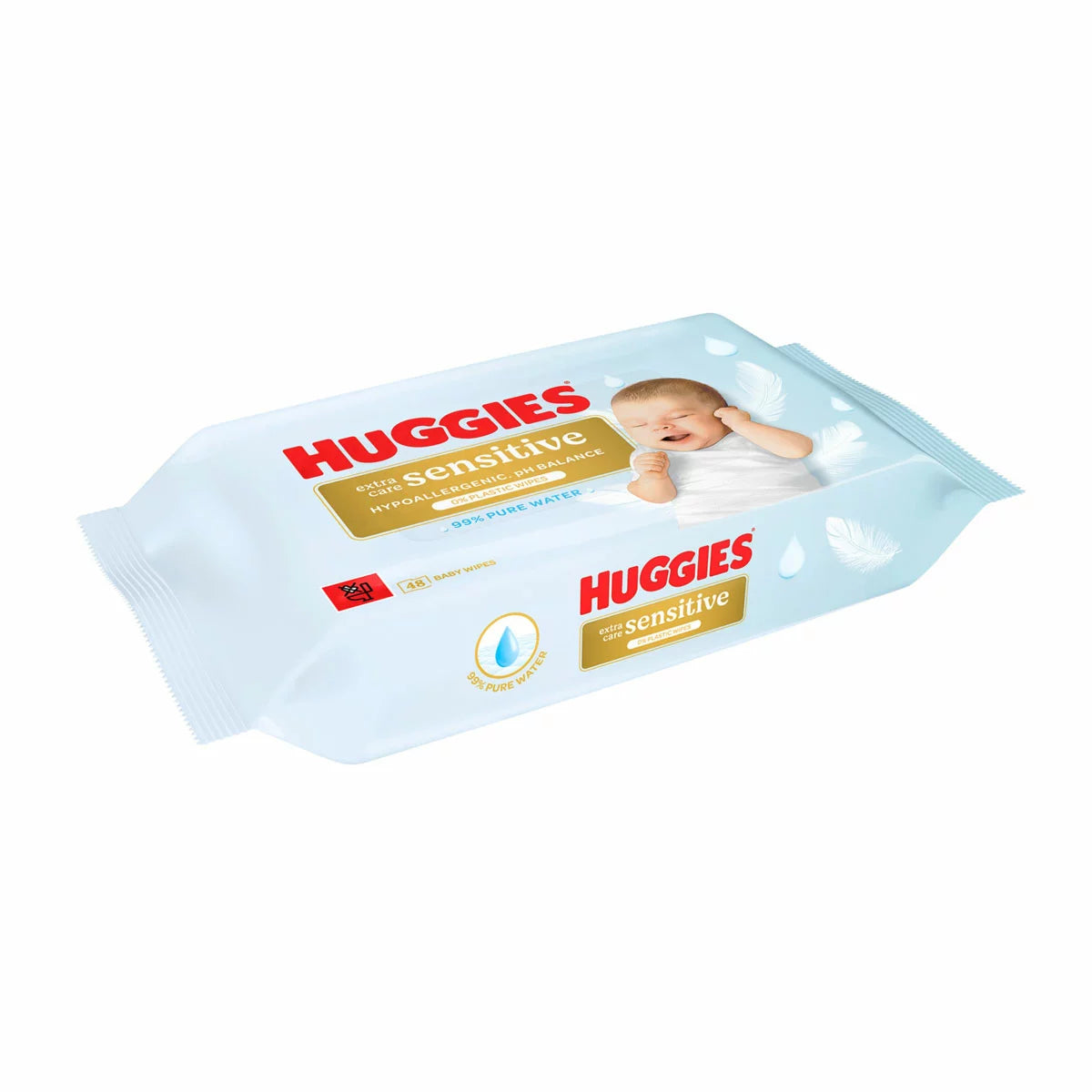 Huggies Plastic Free Extra Care Baby Wipes 8 x 48 pack for sensitive baby skin and gentle daily cleansing