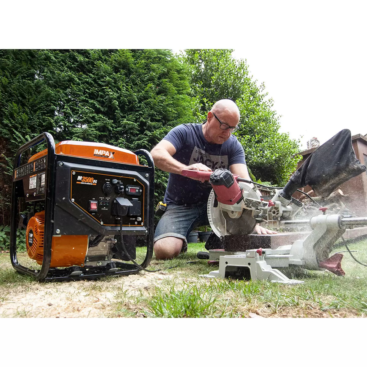 Impax 3500W inverter generator IM3500IFG providing clean portable power for home backup, camping, and outdoor applications