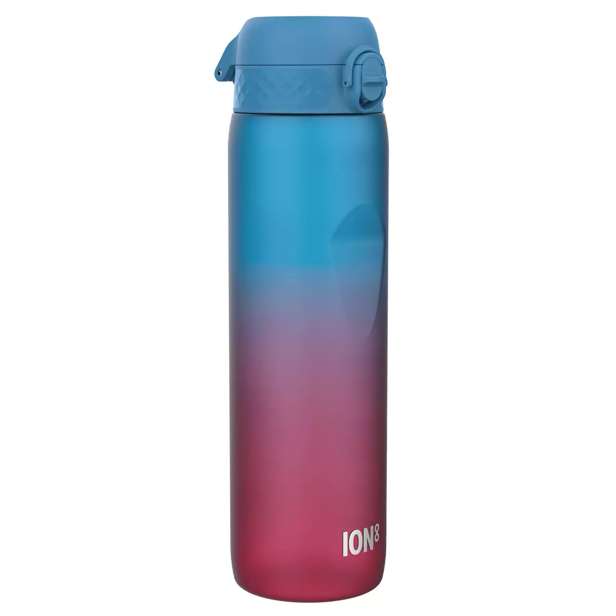 Trio of Ion8 Recyclon™ 1L Motivator bottles in Sonic Blue, Camouflage, and Blue & Pink colors.