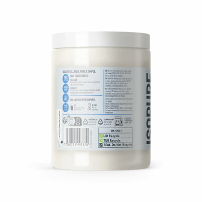 Two 300g tubs of Isopure Unflavoured Collagen powder shown side by side against a clean studio backdrop.