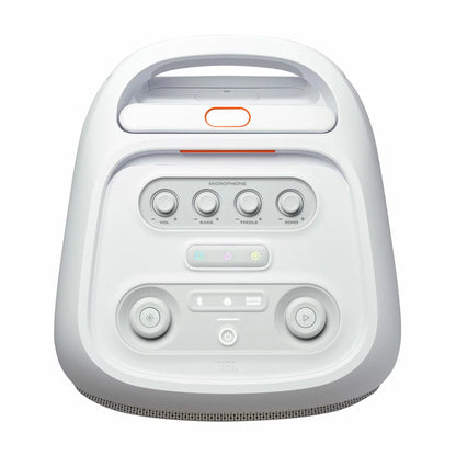 JBL PartyBox Stage 320 white Bluetooth party speaker with deep bass and dynamic lighting for portable events and outdoor entertainment