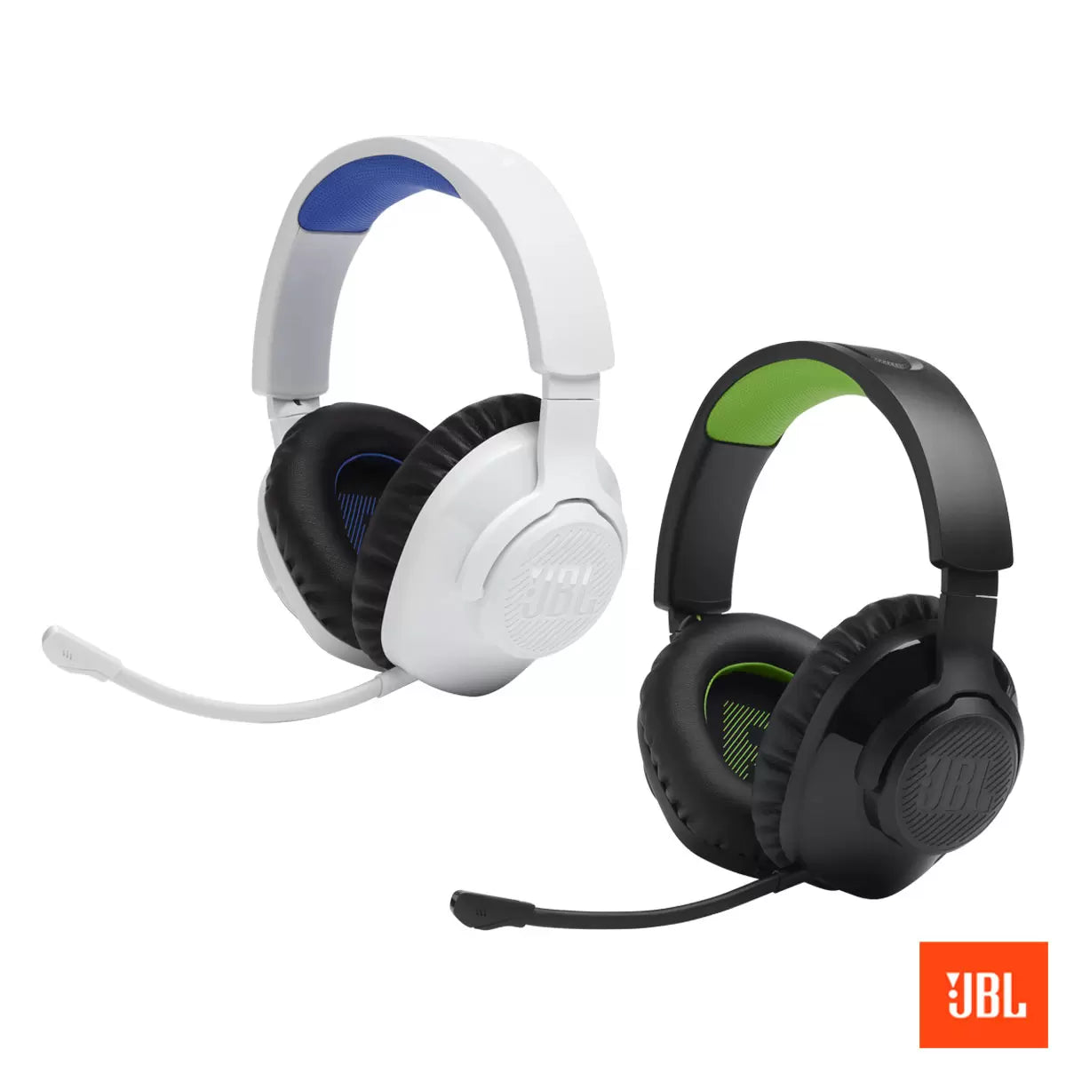 JBL Quantum 360 Wireless Gaming Headset in black with over-ear design, detachable microphone, and multi-platform gaming compatibility