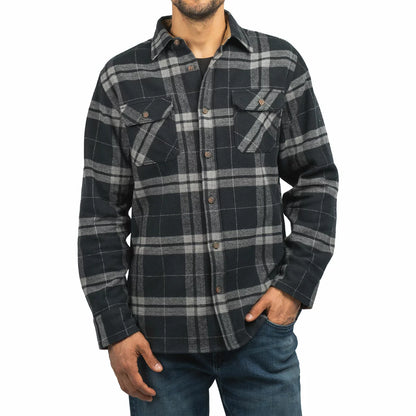 Jachs Mens Flannel Shirt & Thermal 2 Pack in soft cotton flannel with breathable thermal top and button-down shirt/2