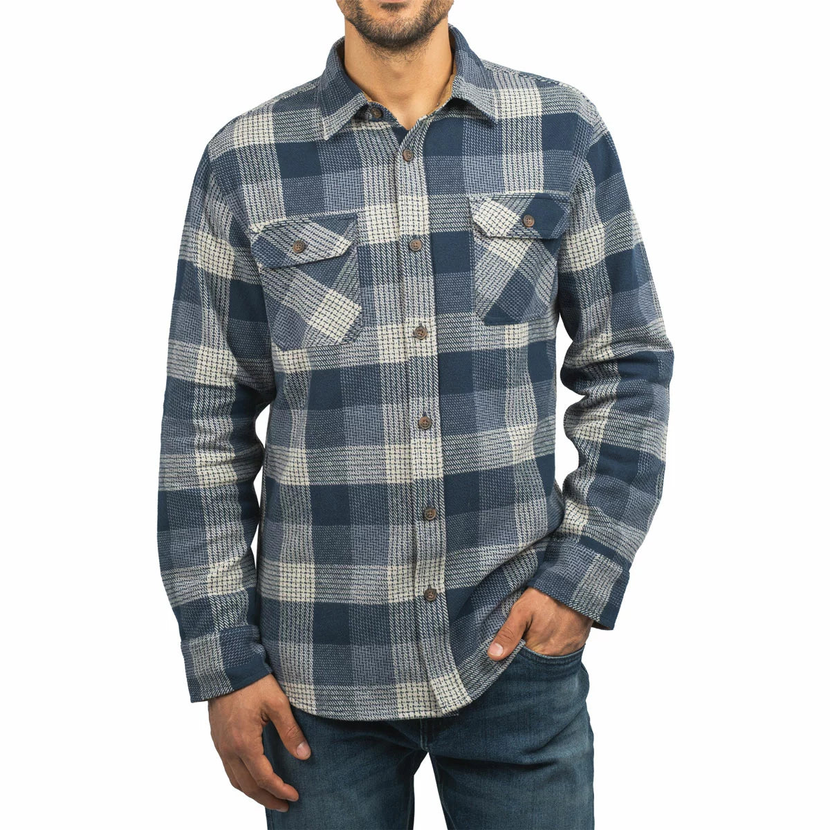 Jachs Mens Flannel Shirt & Thermal 2 Pack in soft cotton flannel with breathable thermal top and button-down shirt/4