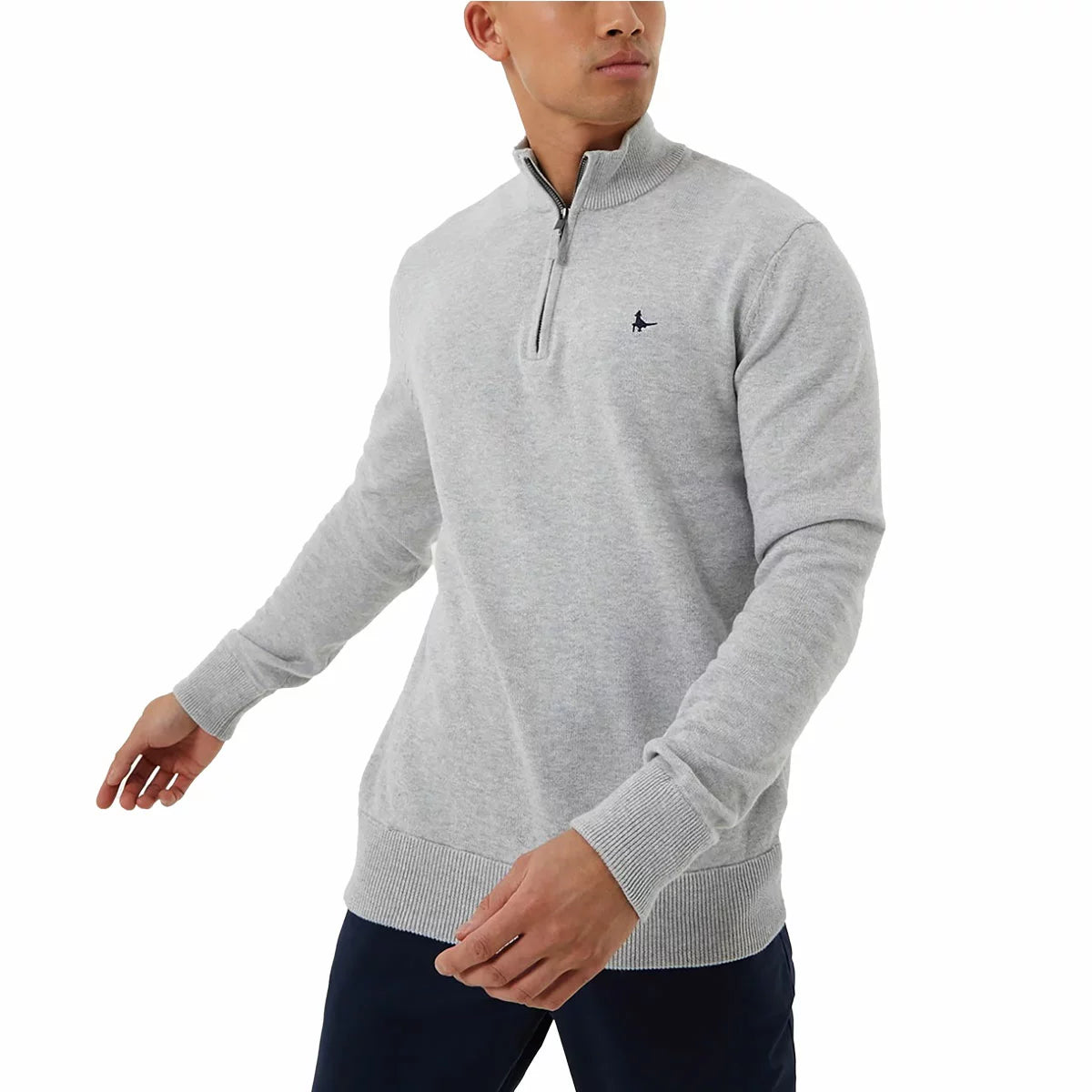 Jack Wills Men's Barchester 1/4 Zip Sweatshirt with soft cotton fabric, quarter zip collar, and ribbed hem design/3