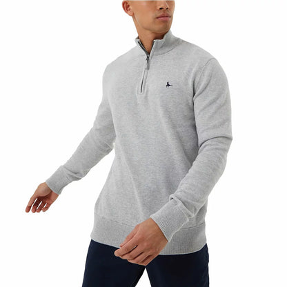 Jack Wills Men's Barchester 1/4 Zip Sweatshirt with soft cotton fabric, quarter zip collar, and ribbed hem design/3