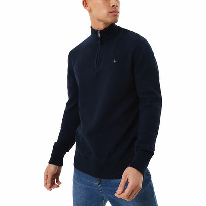 Jack Wills Men's Barchester 1/4 Zip Sweatshirt with soft cotton fabric, quarter zip collar, and ribbed hem design/2