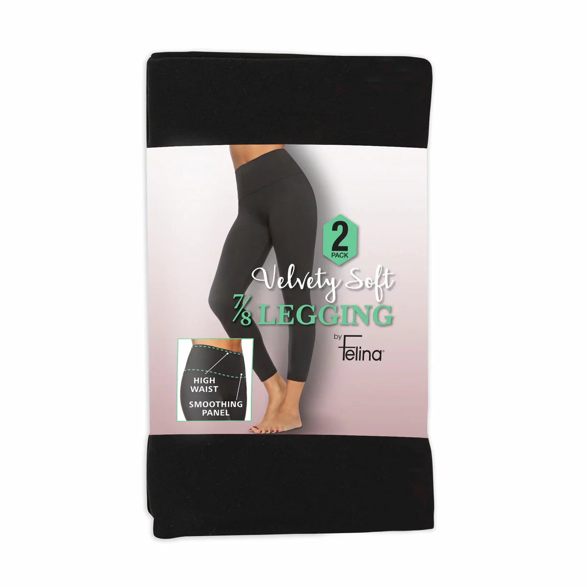 Jezebel Velvety Legging 2 Pack soft stretch women's leggings with elastic waistband for everyday comfort and casual wear