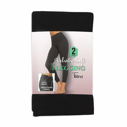 Jezebel Velvety Legging 2 Pack soft stretch women's leggings with elastic waistband for everyday comfort and casual wear