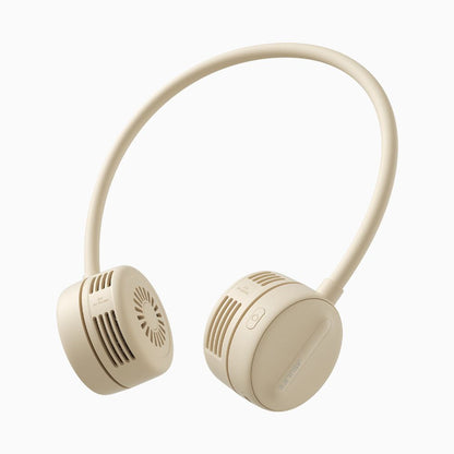 Close-up view of the USB-C charging port and 4-speed control button on the lightweight JisuLife portable fan.