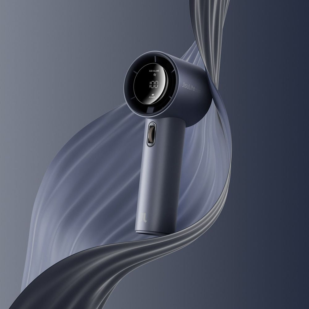 JisuLife Pro1S ABS handheld fan in matte finish showing the premium alloy aesthetic accents.