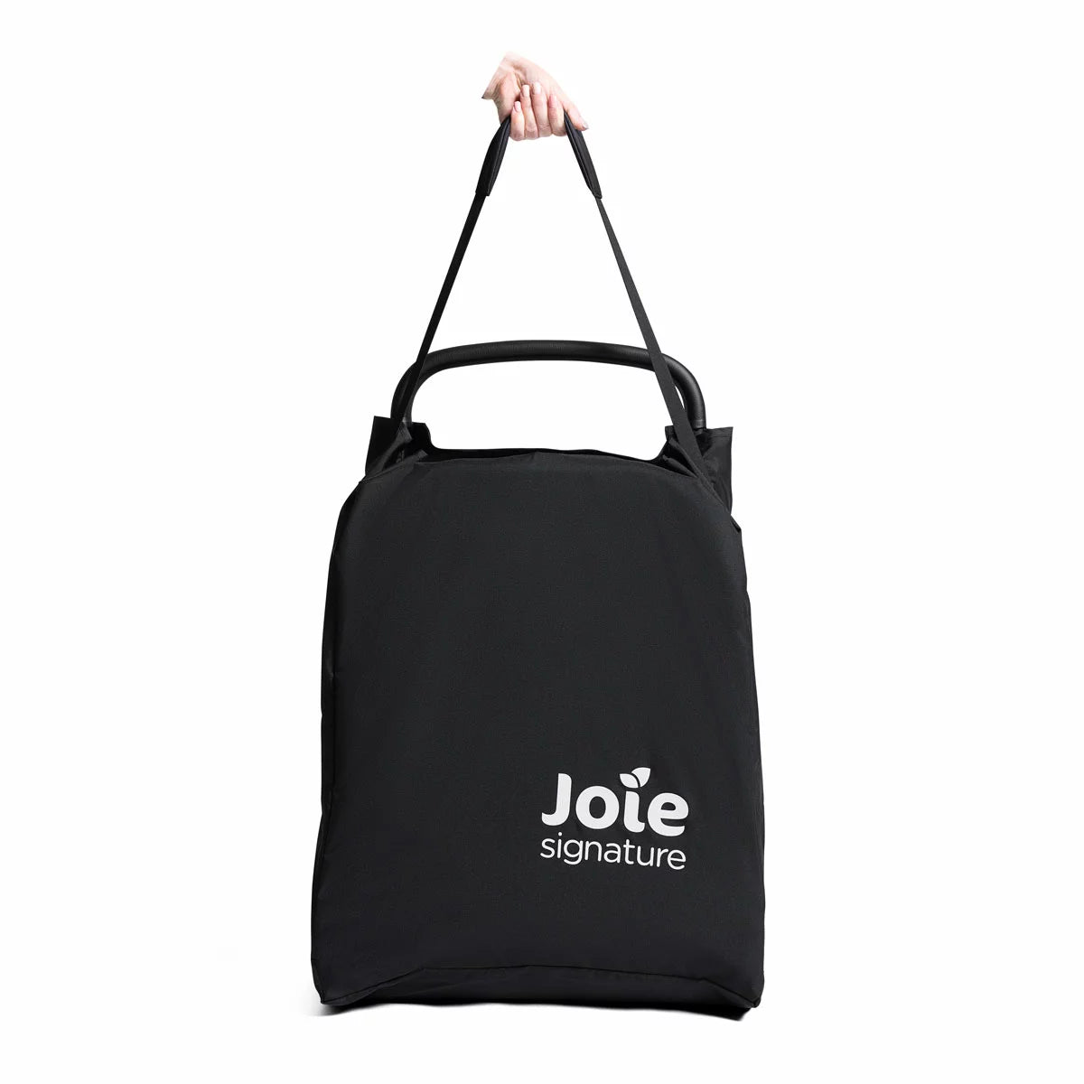 Joie Signature Parcel LX stroller in Maple colorway folded down into its ultra compact travel carry bag