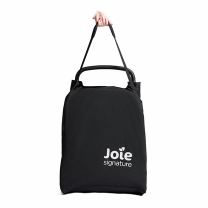 Joie Signature Parcel LX stroller in Maple colorway folded down into its ultra compact travel carry bag