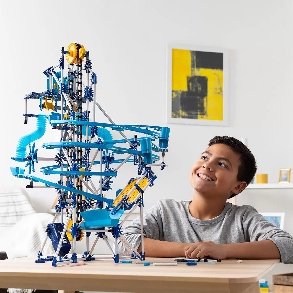 K'NEX Marble Coaster Run Building Set with motor for STEM learning and creative engineering play