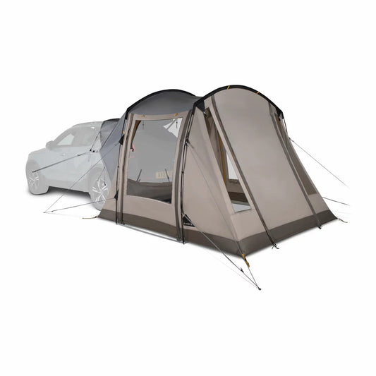 Kampa Tailnest Tent attached to vehicle for compact outdoor camping and travel shelter