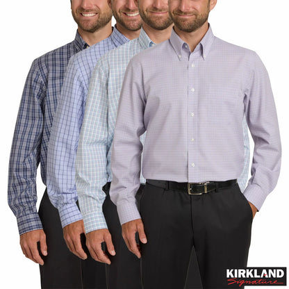 Kirkland Signature Men's Button Down Shirt in soft cotton with tailored fit and full button front/1