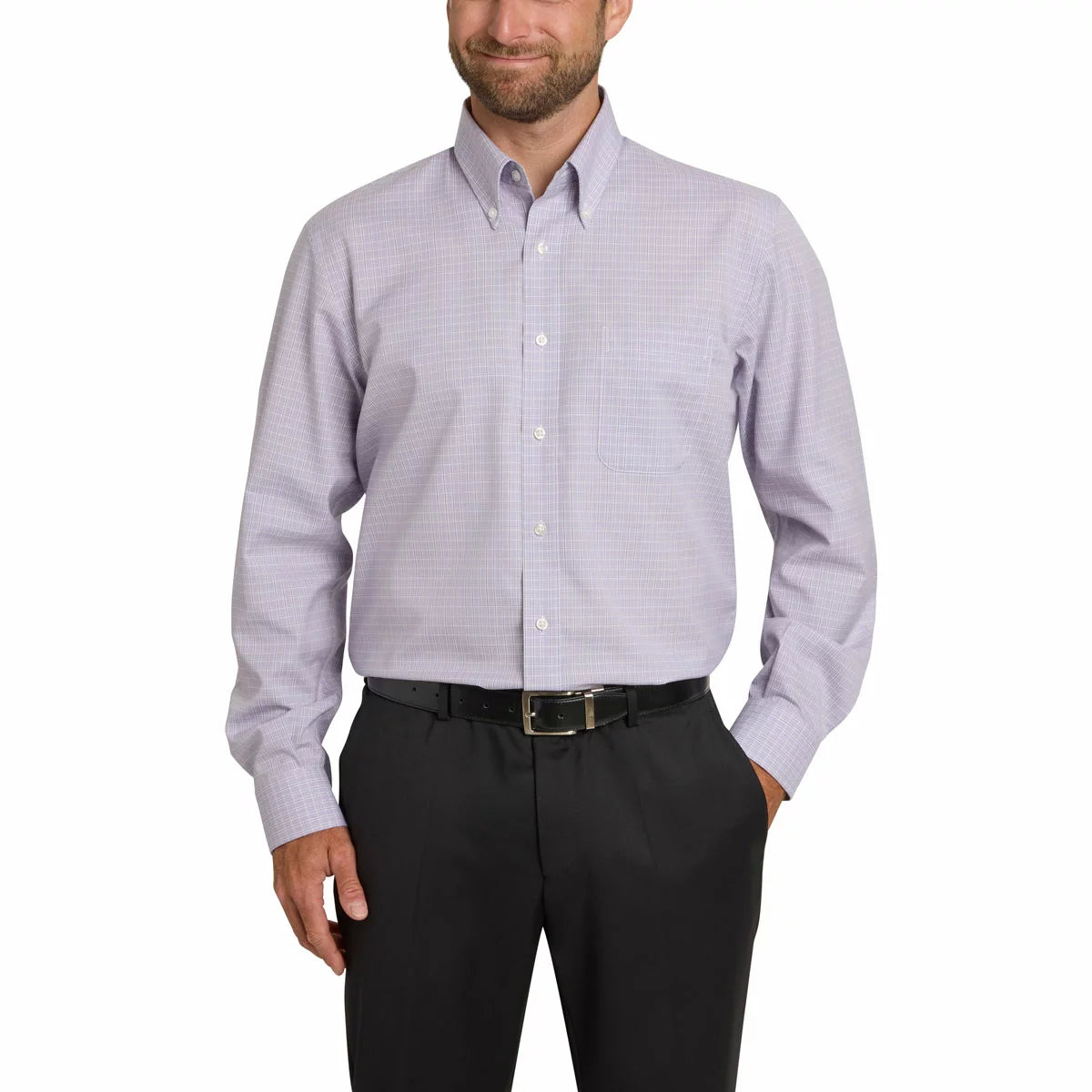 Kirkland Signature Men's Button Down Shirt in soft cotton with tailored fit and full button front/2