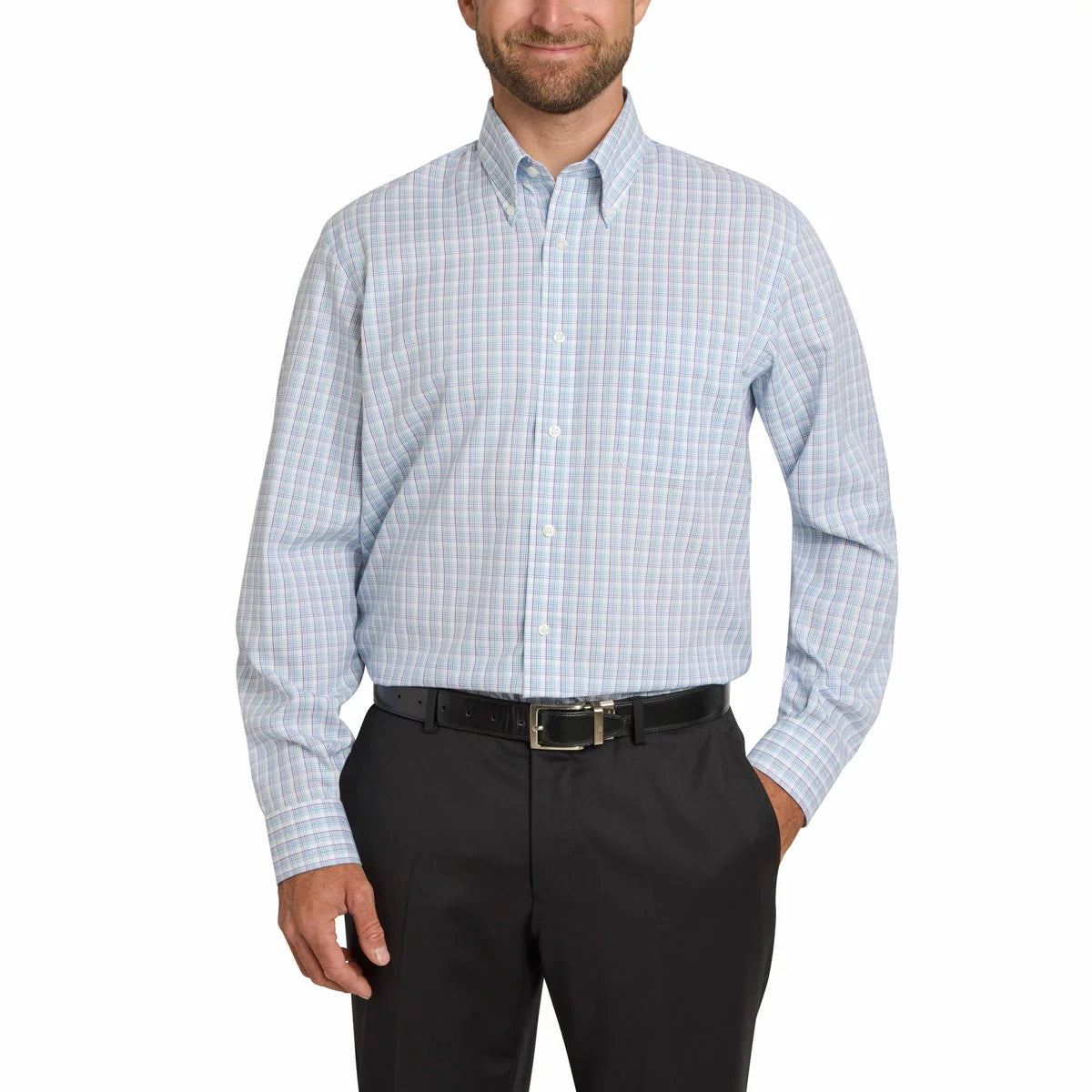 Kirkland Signature Men's Button Down Shirt in soft cotton with tailored fit and full button front/3