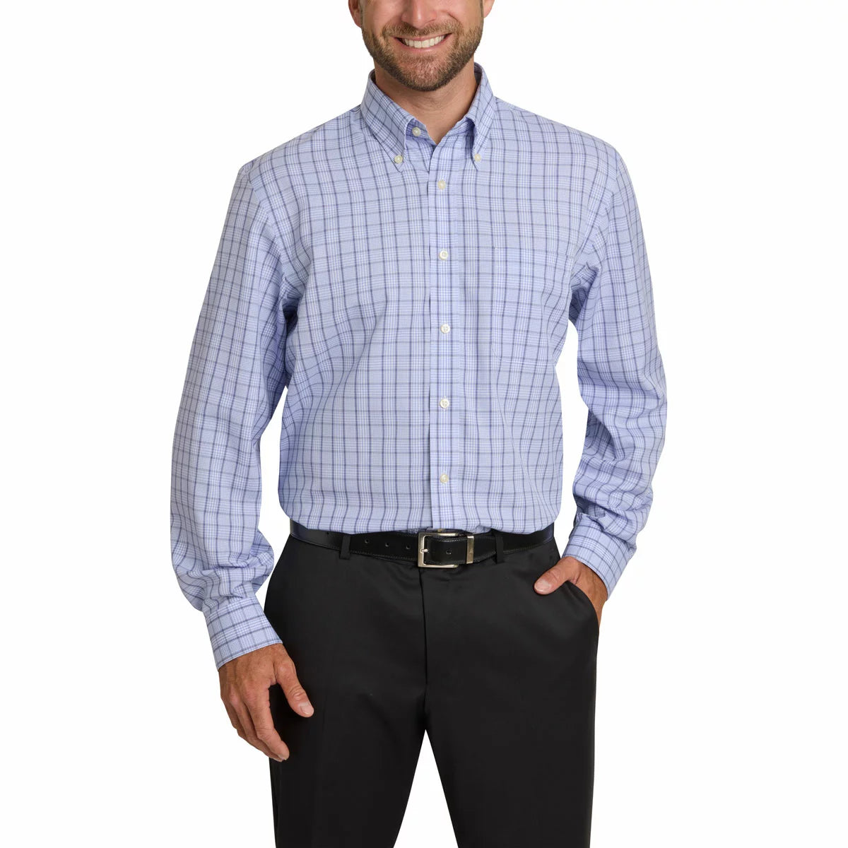 Kirkland Signature Men's Button Down Shirt in soft cotton with tailored fit and full button front/4