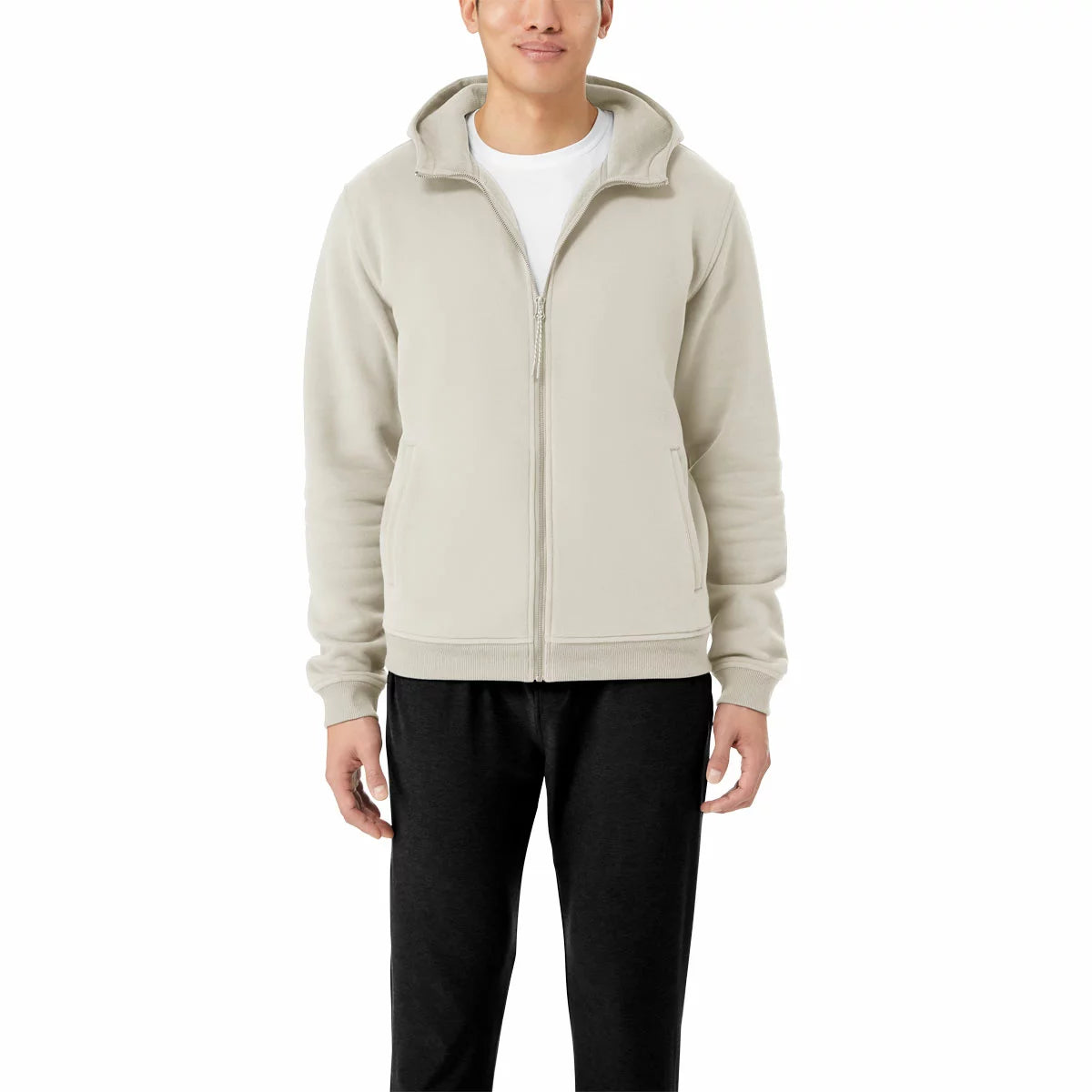 Kirkland Signature Mens Full Zip Hoody in soft fleece with adjustable hood and zipper/2