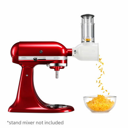 Speed up food prep with consistent slicing. Interchangeable blades, durable stainless steel design. -  2