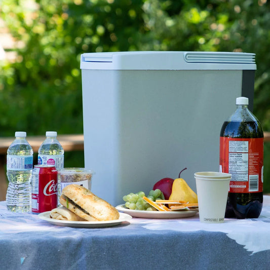 Koolatron 12V Electric Cooler 17L cool and warm portable box with adjustable strap for travel and camping