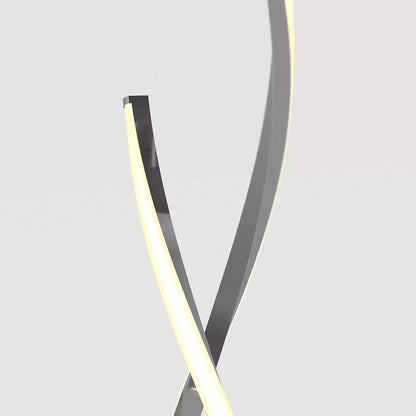 Artika Chrome Swirl LED Floor Lamp with integrated LED lighting and modern chrome spiral design for living room décor