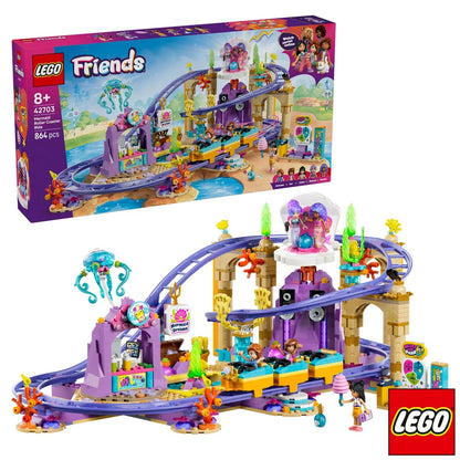 LEGO Friends Mermaid Roller Coaster Ride Model 42703 colorful amusement park building set with mermaid theme for kids